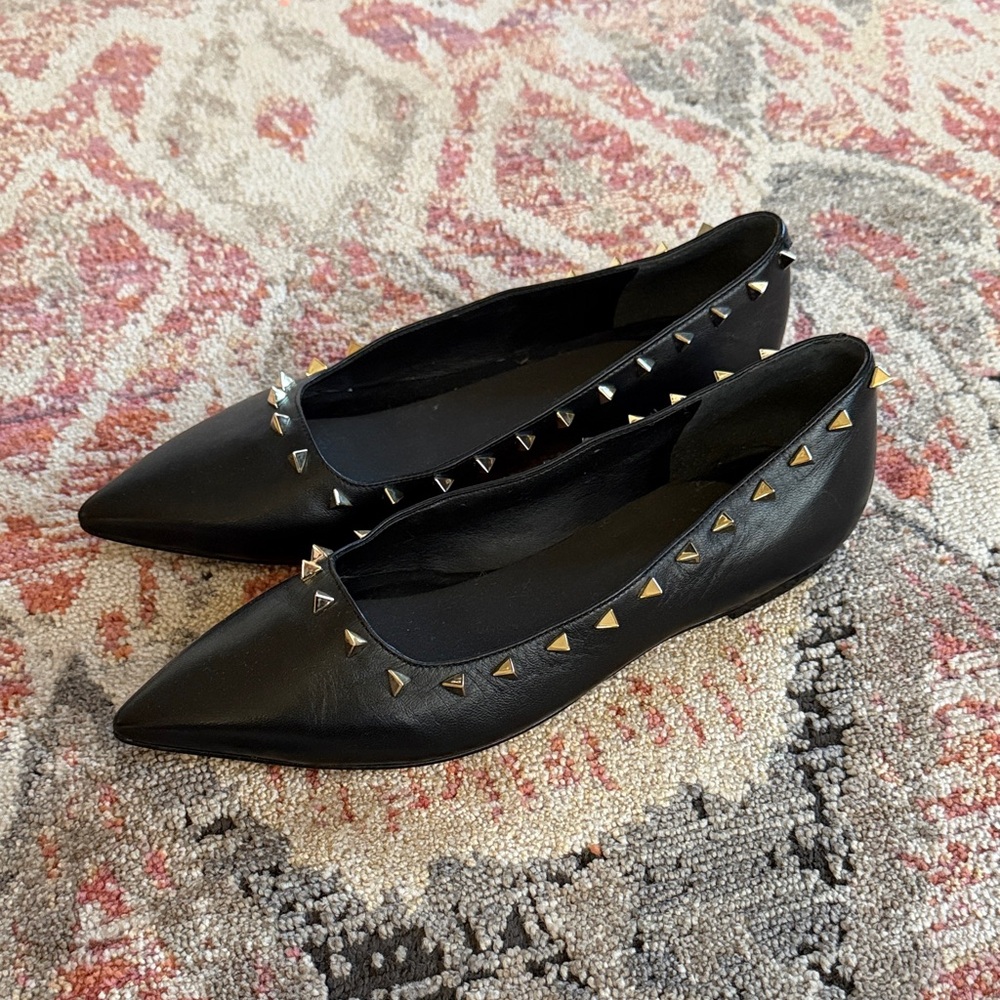 Carrano Studded Black Flats Valentino style!